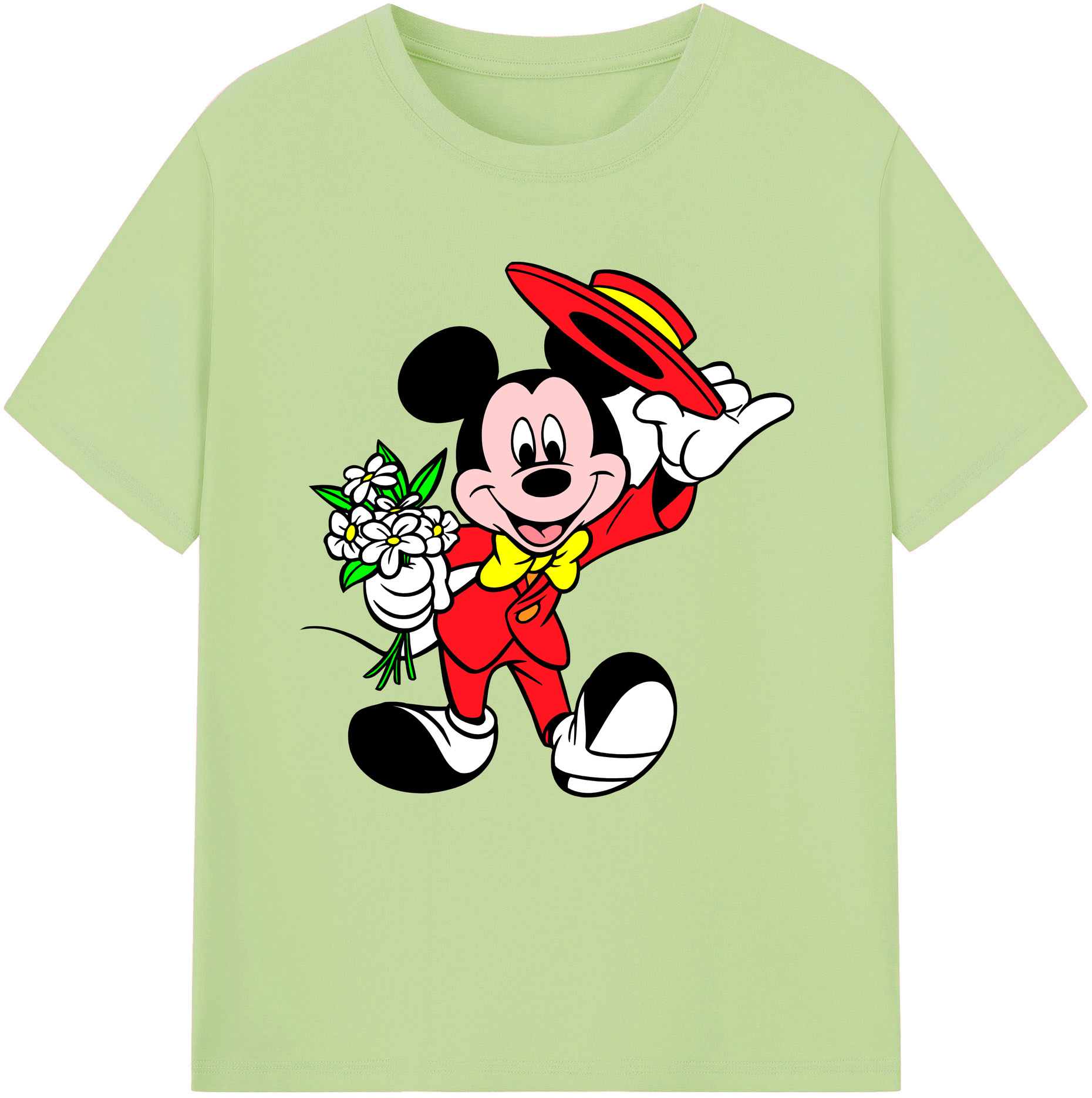 （画像用） ミッキーマウス Mickey Mouse 綿100％半袖Tシャツ（フロントプリント）